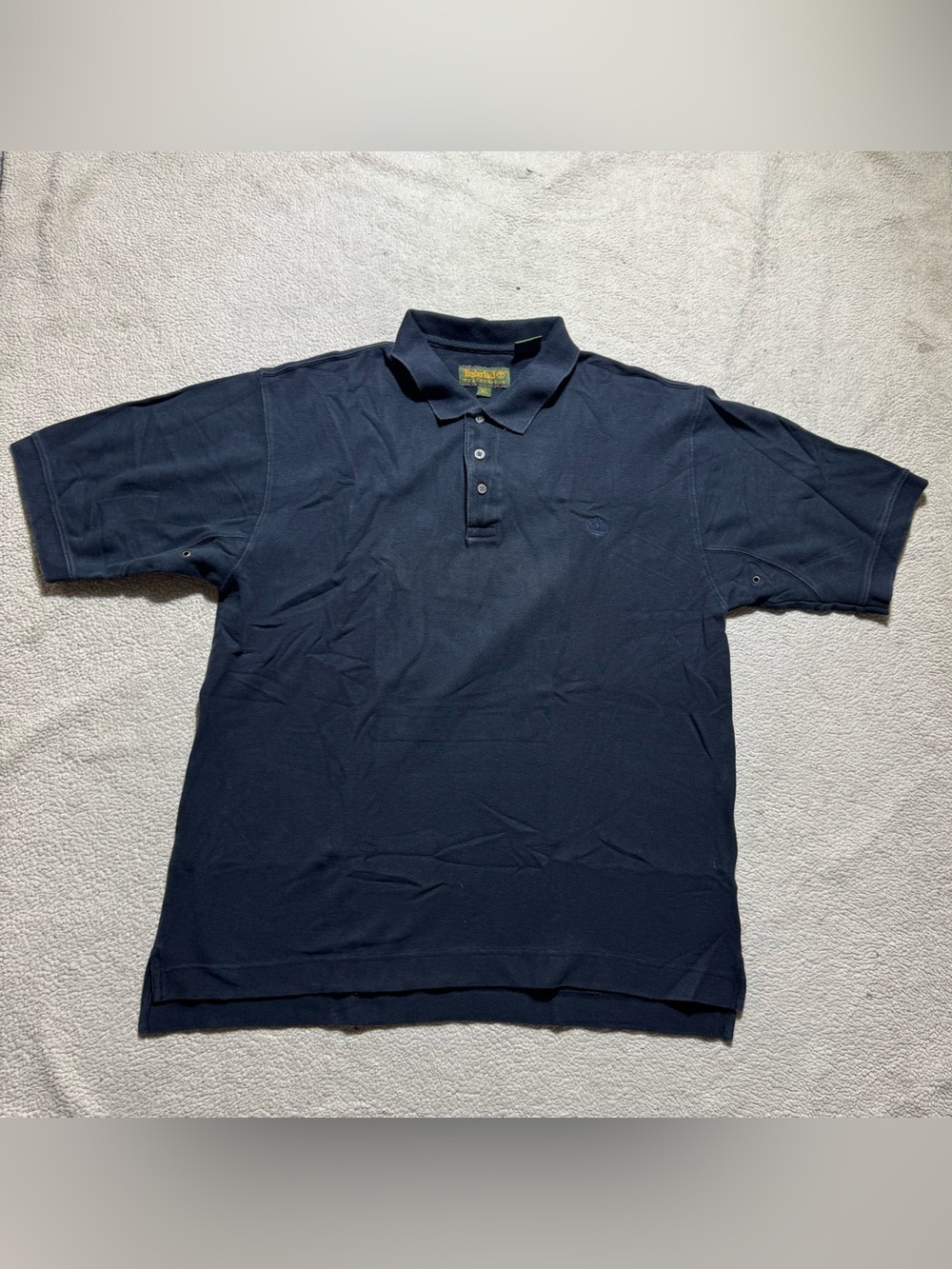 Timberland Shirt Mens XL Weathergear Black Short Sleeve Polo Pullover Collared